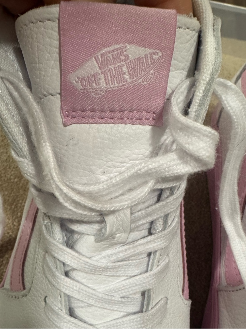 Vans Barbie Sk8-Hi Tapered Stackform White Pink Leather Platform Shoe - Picture 10 of 12